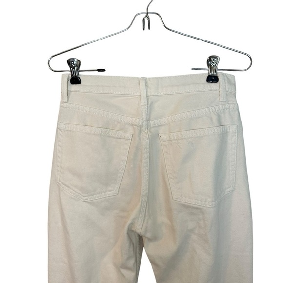 NWOT REFORMATION Julia High Waist Cigarette Jeans Destroyed Ivory 26 - Picture 7 of 8